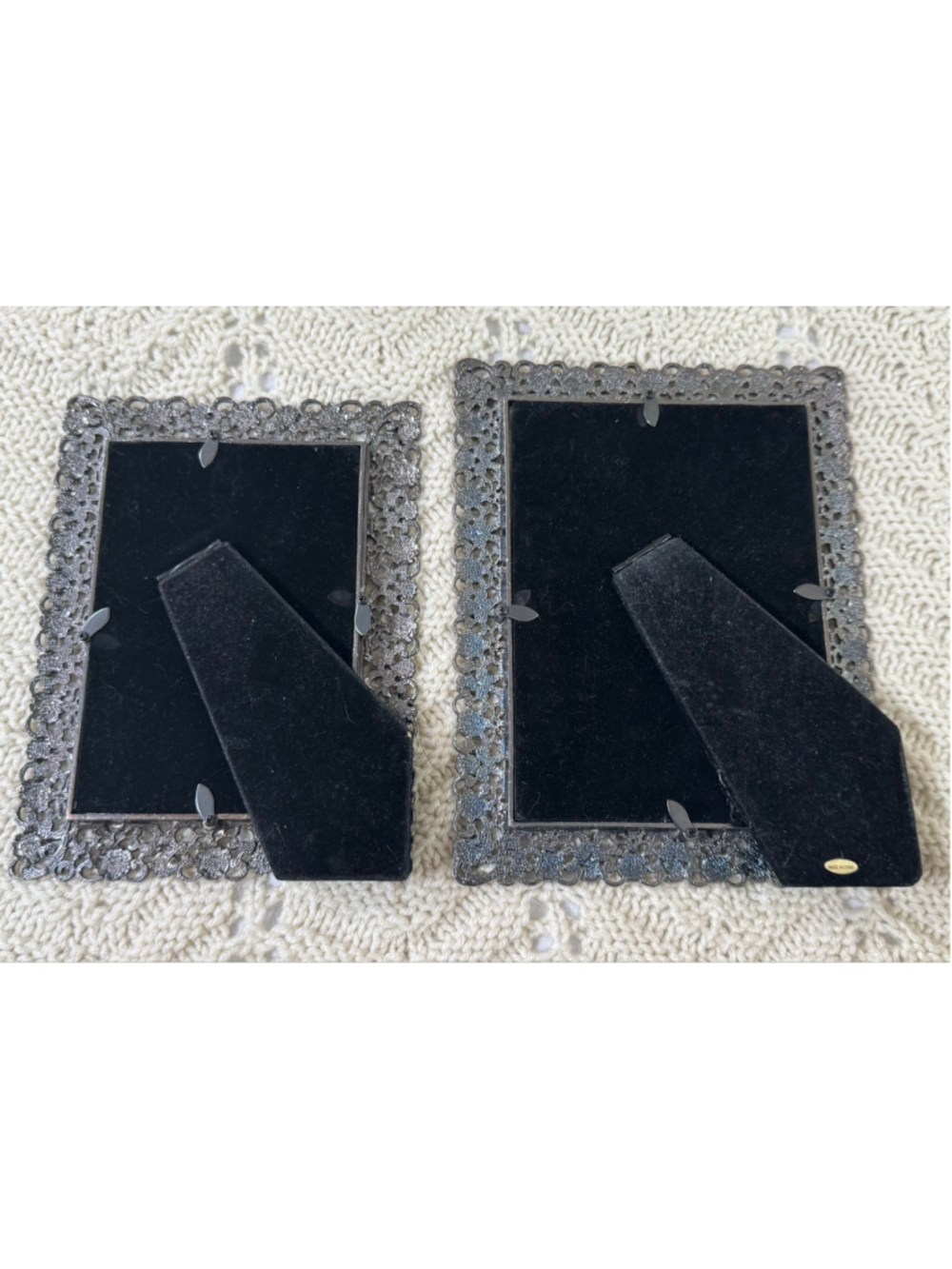 Set of 2 Ornate Pewter Filigree Picture Frames 4x6 & 5x7 Daisy Sunflower - Picture 5 of 5